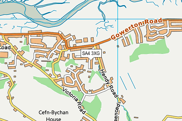 SA4 3XG map - OS VectorMap District (Ordnance Survey)