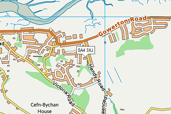 SA4 3XJ map - OS VectorMap District (Ordnance Survey)