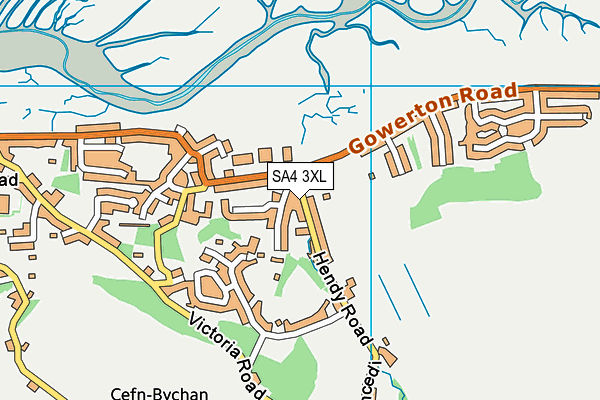 SA4 3XL map - OS VectorMap District (Ordnance Survey)