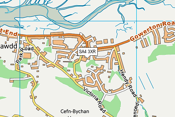 SA4 3XR map - OS VectorMap District (Ordnance Survey)