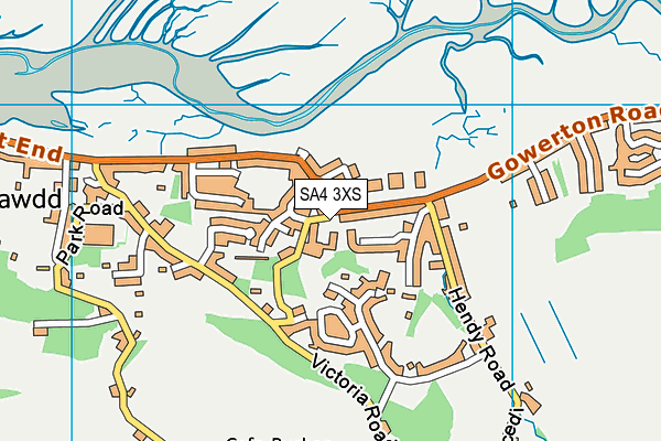 SA4 3XS map - OS VectorMap District (Ordnance Survey)