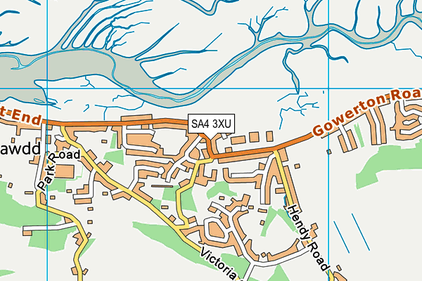 SA4 3XU map - OS VectorMap District (Ordnance Survey)