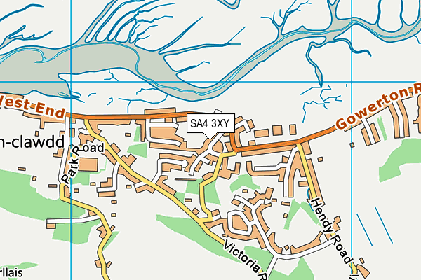SA4 3XY map - OS VectorMap District (Ordnance Survey)