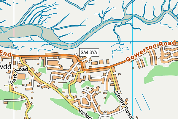 SA4 3YA map - OS VectorMap District (Ordnance Survey)