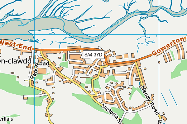 SA4 3YD map - OS VectorMap District (Ordnance Survey)