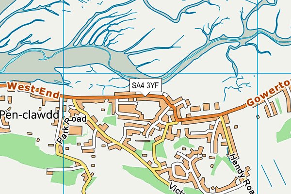 SA4 3YF map - OS VectorMap District (Ordnance Survey)