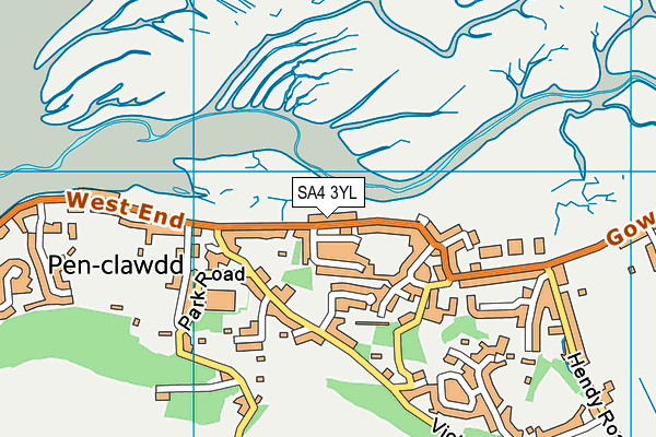 SA4 3YL map - OS VectorMap District (Ordnance Survey)