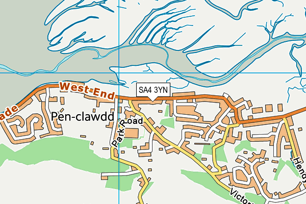 SA4 3YN map - OS VectorMap District (Ordnance Survey)