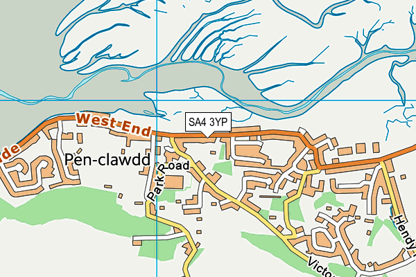 SA4 3YP map - OS VectorMap District (Ordnance Survey)