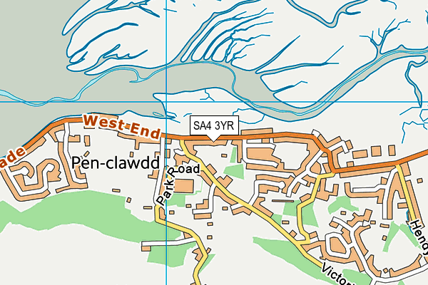 SA4 3YR map - OS VectorMap District (Ordnance Survey)