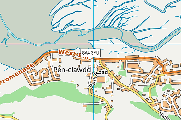 SA4 3YU map - OS VectorMap District (Ordnance Survey)