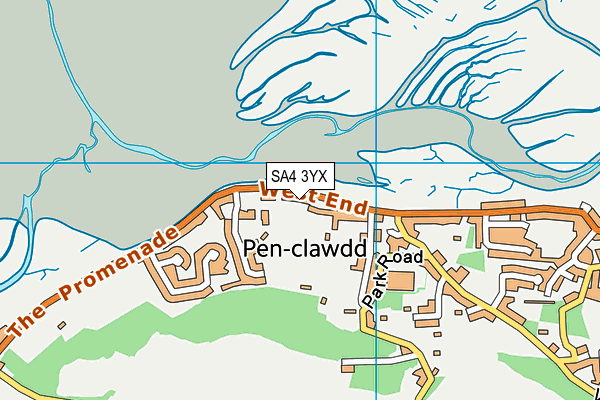 SA4 3YX map - OS VectorMap District (Ordnance Survey)