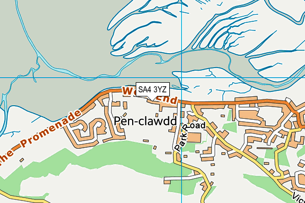 SA4 3YZ map - OS VectorMap District (Ordnance Survey)