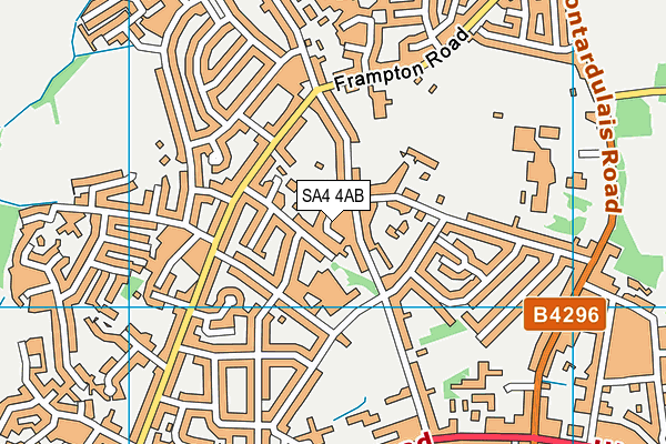 SA4 4AB map - OS VectorMap District (Ordnance Survey)