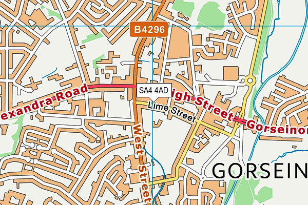 SA4 4AD map - OS VectorMap District (Ordnance Survey)