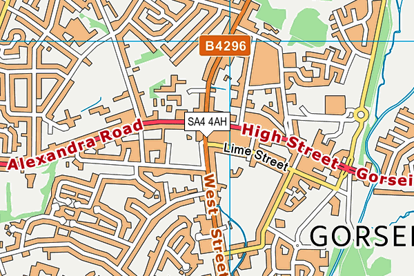 SA4 4AH map - OS VectorMap District (Ordnance Survey)