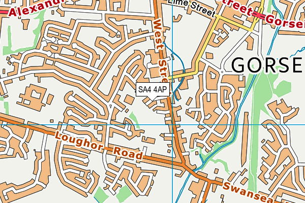 SA4 4AP map - OS VectorMap District (Ordnance Survey)