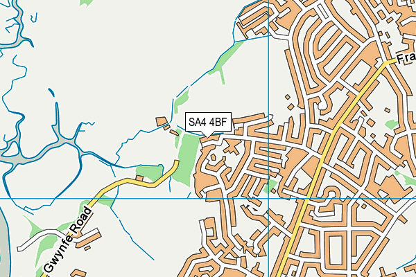 SA4 4BF map - OS VectorMap District (Ordnance Survey)