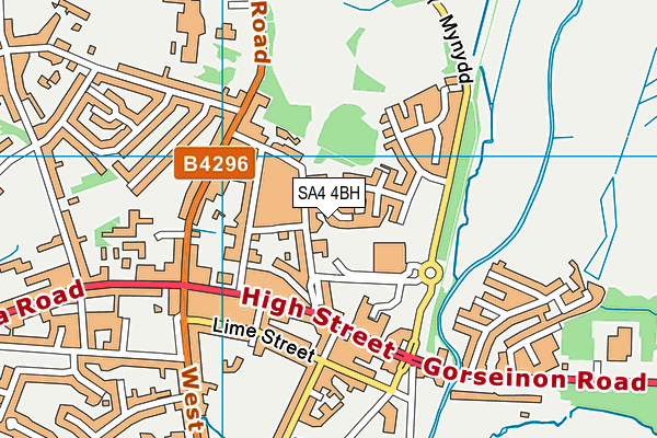 SA4 4BH map - OS VectorMap District (Ordnance Survey)