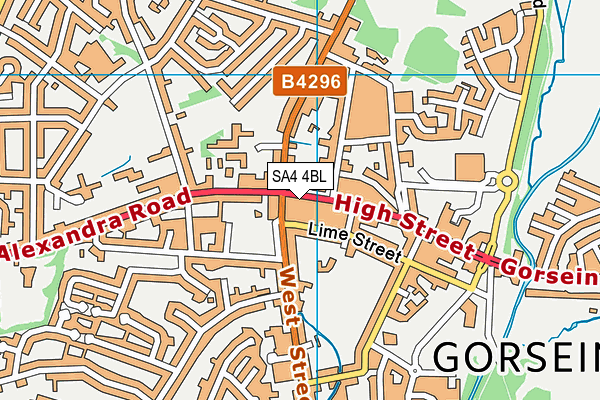 SA4 4BL map - OS VectorMap District (Ordnance Survey)