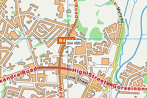 SA4 4BN map - OS VectorMap District (Ordnance Survey)