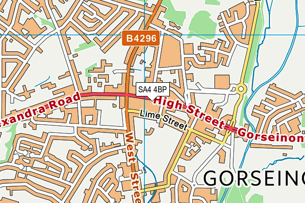 Map of PIZZA POMPEII (GORSEINON) LIMITED at district scale