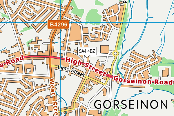 SA4 4BZ map - OS VectorMap District (Ordnance Survey)