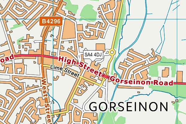 SA4 4DJ map - OS VectorMap District (Ordnance Survey)