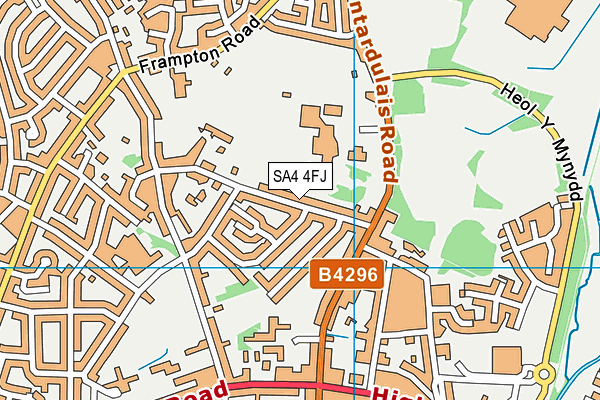 SA4 4FJ map - OS VectorMap District (Ordnance Survey)