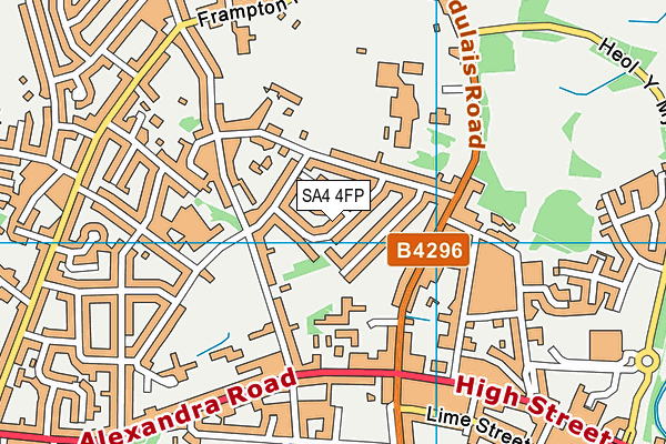 SA4 4FP map - OS VectorMap District (Ordnance Survey)