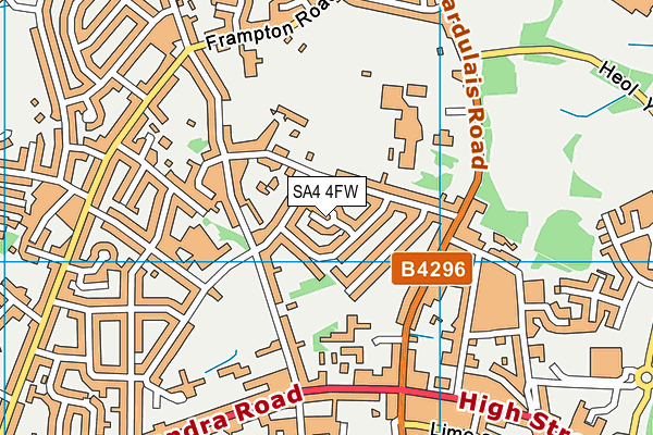 SA4 4FW map - OS VectorMap District (Ordnance Survey)