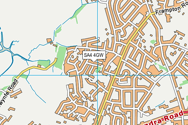SA4 4GW map - OS VectorMap District (Ordnance Survey)