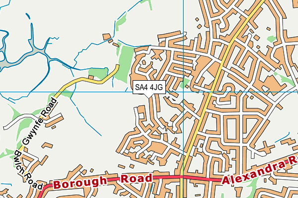 SA4 4JG map - OS VectorMap District (Ordnance Survey)