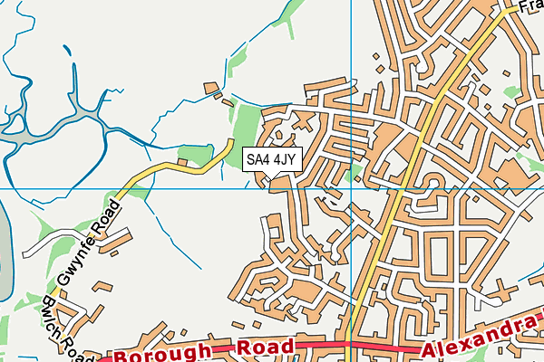 SA4 4JY map - OS VectorMap District (Ordnance Survey)