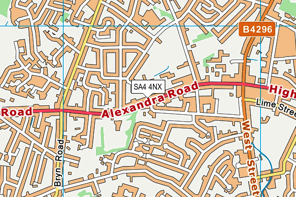 SA4 4NX map - OS VectorMap District (Ordnance Survey)