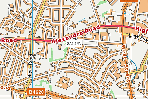 SA4 4PA map - OS VectorMap District (Ordnance Survey)
