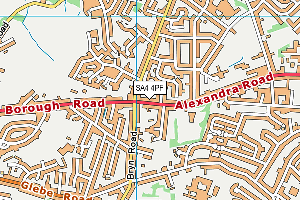 SA4 4PF map - OS VectorMap District (Ordnance Survey)