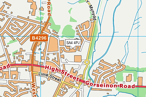 SA4 4PJ map - OS VectorMap District (Ordnance Survey)