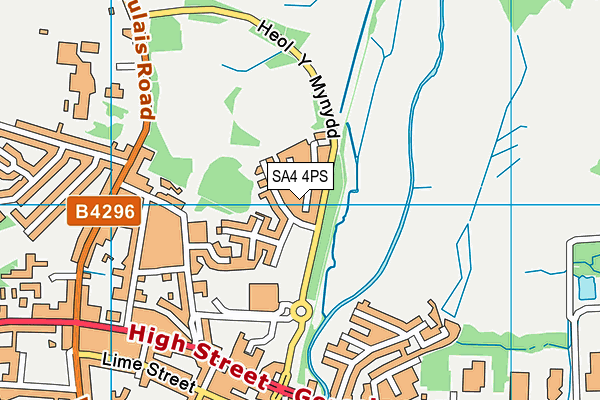 SA4 4PS map - OS VectorMap District (Ordnance Survey)