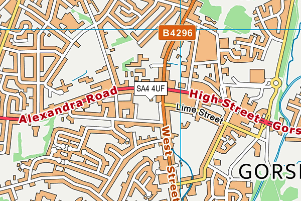 SA4 4UF map - OS VectorMap District (Ordnance Survey)