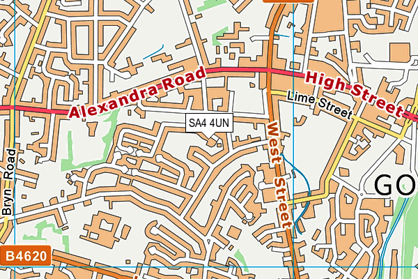 SA4 4UN map - OS VectorMap District (Ordnance Survey)