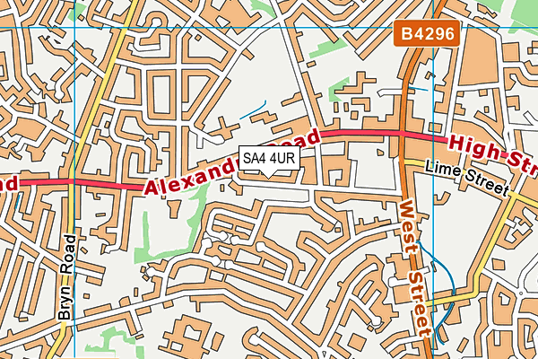 SA4 4UR map - OS VectorMap District (Ordnance Survey)