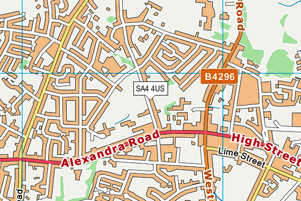 SA4 4US map - OS VectorMap District (Ordnance Survey)