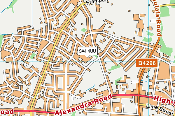 SA4 4UU map - OS VectorMap District (Ordnance Survey)