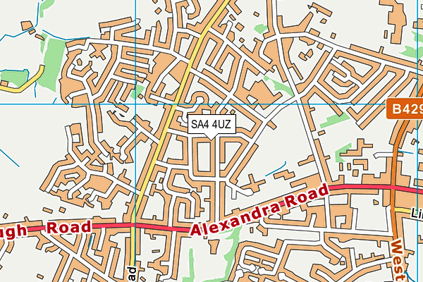 SA4 4UZ map - OS VectorMap District (Ordnance Survey)