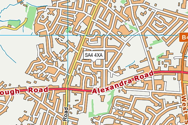SA4 4XA map - OS VectorMap District (Ordnance Survey)