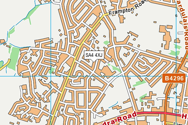 SA4 4XJ map - OS VectorMap District (Ordnance Survey)