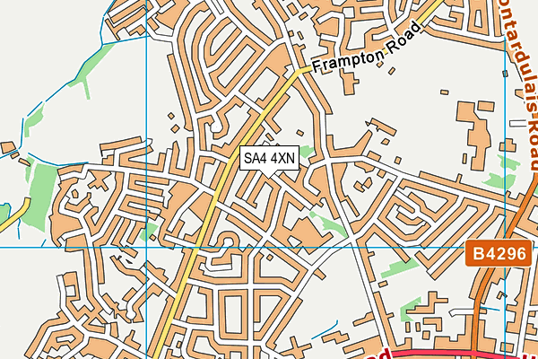 SA4 4XN map - OS VectorMap District (Ordnance Survey)