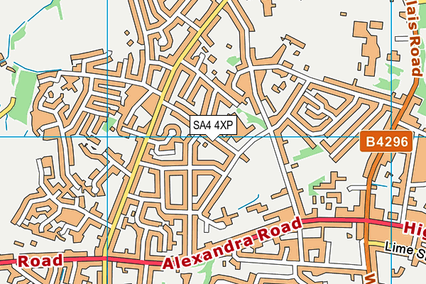 SA4 4XP map - OS VectorMap District (Ordnance Survey)