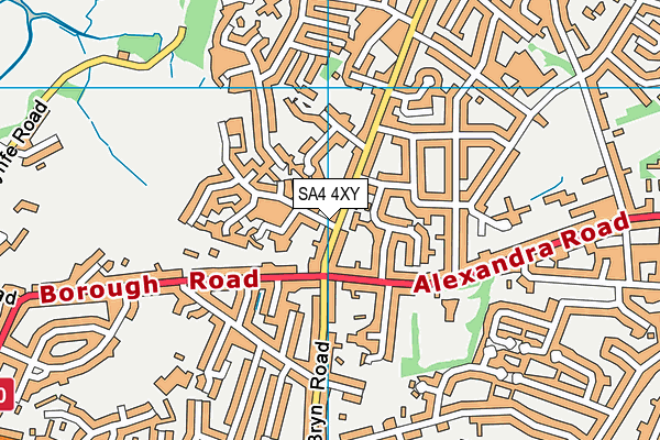 SA4 4XY map - OS VectorMap District (Ordnance Survey)